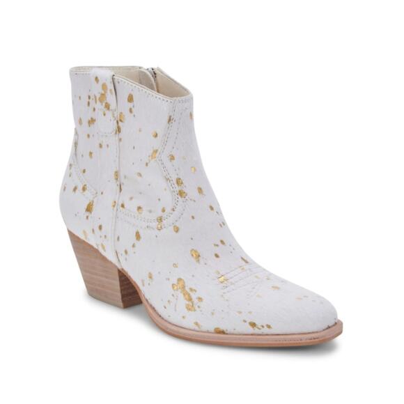 Dolce Vita Womens 8.5 Silma Bootie in Cow Hair Gold Multi NEW - Picture 1 of 12